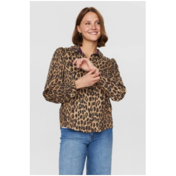 NUMPH Nuharlem blūze-brūnā krāsā,leoparda raksta