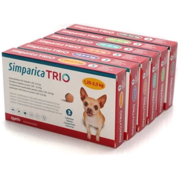 Simparica Trio for Dogs 3 x chewable tablets / per
