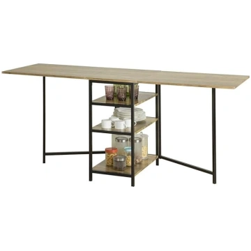 SoBuy FWT62-N Folding Dining Room Table with 3 She