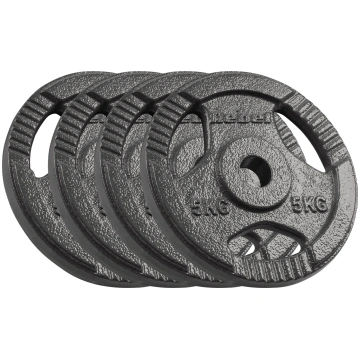 Set of cast iron weights 4x5kg, hole 31mm, plate w