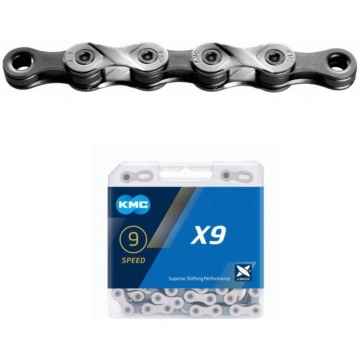 KMC Ķēde X9 114 posmi sudrabaini pelēka KASTE (-) 