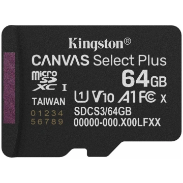Atmiņas karte Kingston MicroSDXC 64GB Canvas Selec