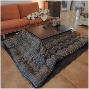 Japanese Kotatsu Heating Table, Dark Grey Heating 