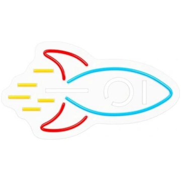 LED Neona gaismas izkārtne - raķete, daudzkrāsains