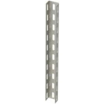 U profils 3-pusēji perforēts 50x30x2000, V2A, 1.43