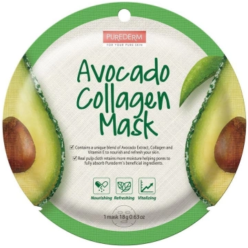 PUREDERM Avocado Collagen Sheet Mask 18g