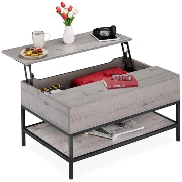 Relaxdays Folding Coffee Table with Shelf, Living 