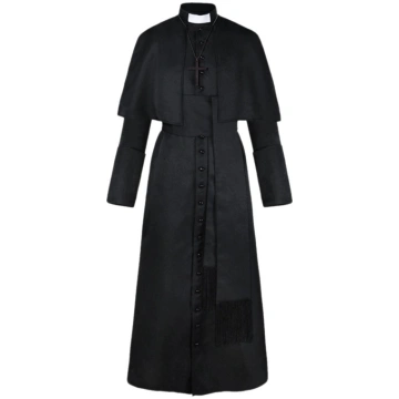 Helovīna priestera kostīms ar krustveida kaklarotu