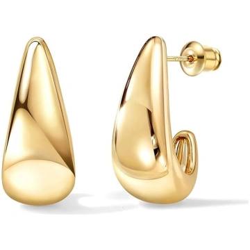 DOCHAIS 925. sudraba "Chunky Huggie Hoop Earrings"