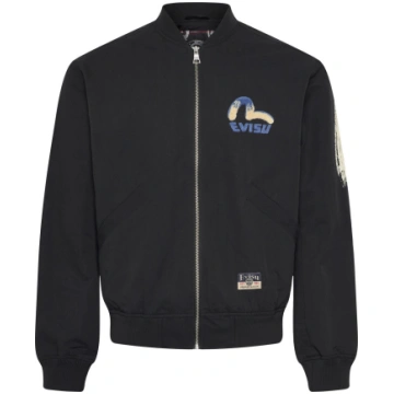 Evisu - Bomber Jacket W/ Daicock Print - izmērs M