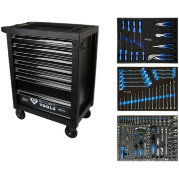 Tool cabinet with 7 drawers and 207 tools, Brillia