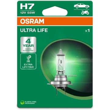 Kvēlspuldze H7 12V OSRAM Ultra Life 55W PX26d 1BL