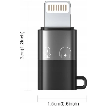 Adapter USB Puluz PU649B USB-C - Lightning Czarny 