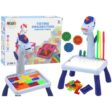 LEAN TOYS Mini Projector Tetris Table 2in1 Blue Un
