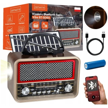Portatīvs retro FM radio ar Bluetooth, saules uzlā