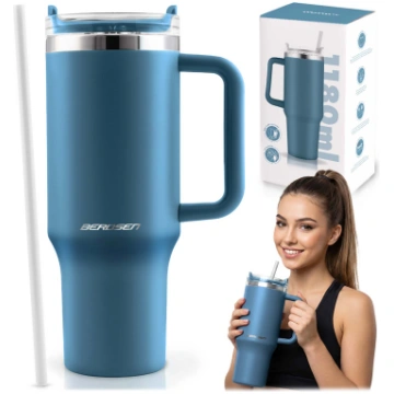 Berdsen vakuuma termokrūze ar salmiņu 1180 ml, tum