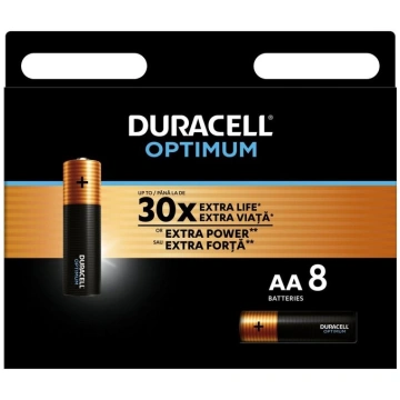 Duracell Optimum AA 1.5V baterijas, 8 gab