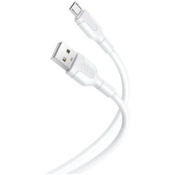 XO kabelis NB212 USB - microUSB 1,0 m 2,1A balts