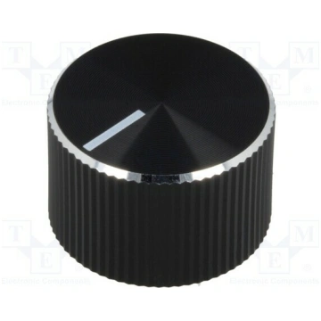 Knob; with pointer; aluminium,plastic; Øshaft: 6mm