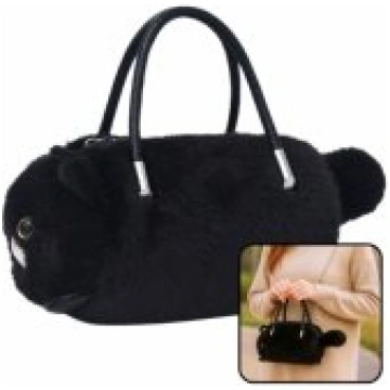 LEAN Toys Plush Cat-Shaped Handbag with Chain Hand