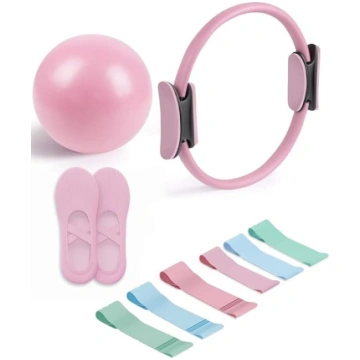 Pilates komplekts mājām: Pilates bumba, gredzens, 