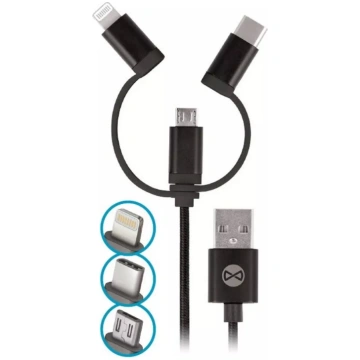 Datu kabelis USB Forever T_01626 3‑in‑1 (USB‑A uz 