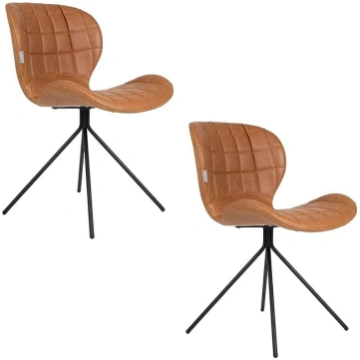 Zuiver OMG Faux Leather Chairs brown ANEB011TN6564