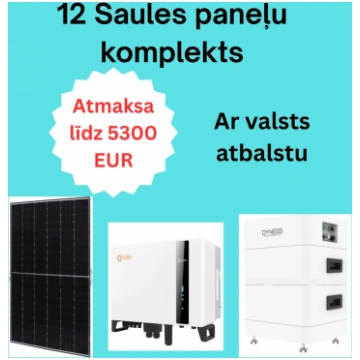 12 Saules paneļu sistēma ar Solis hibrīdinvertoru