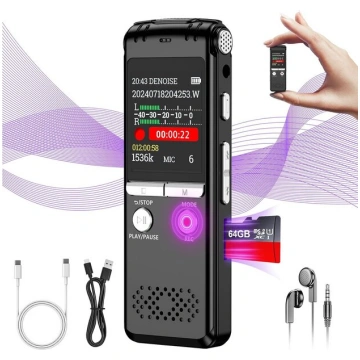 Diktofons Digitālais balss ierakstītājs 64GB, vien