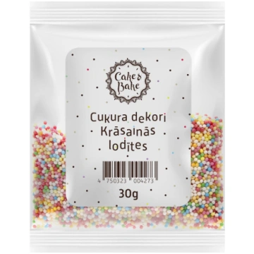 Dekori krāsainas cukura lodītes 30g CAKE&BAKE