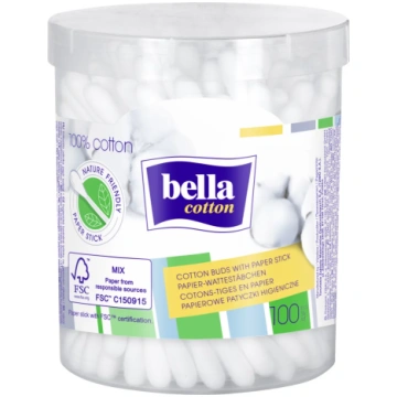 BELLA COTTON vates - papīra kociņi apaļā kastītē, 