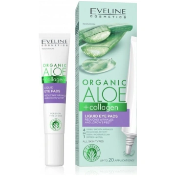 Šķidrie acu pretgrumbu patči, EVELINE Organic Aloe