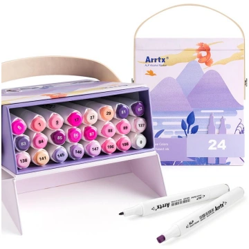 Double-sided Marker Pens ARRTX Alp, 24 Colours, pu