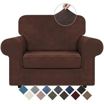 WEERRW Samt-Stretch-Schonbezug für Stuhl- und Sofa