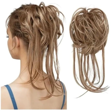 Unordentlicher Haarknoten Messy Bun Haarteil Welle