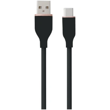 Silicone Cable USB Type-A - Type-C (black, 3m) HiS