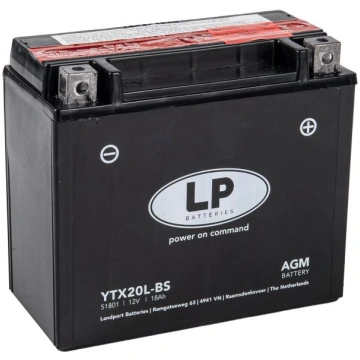 AKUMULATORS LANDPORT 12V 18Ah komplektā elektrolīt
