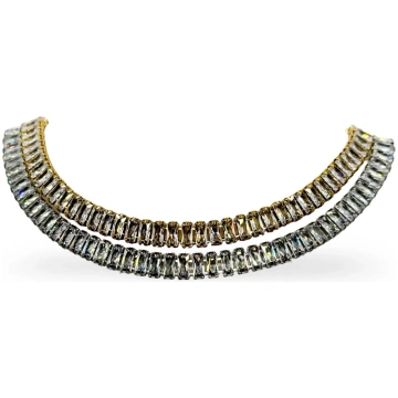 Tennis Bib Necklace - Gold