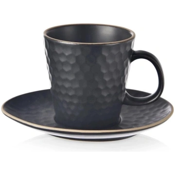 Orion Espresso kafijas krūzes ar šķīvī 95 ml melns