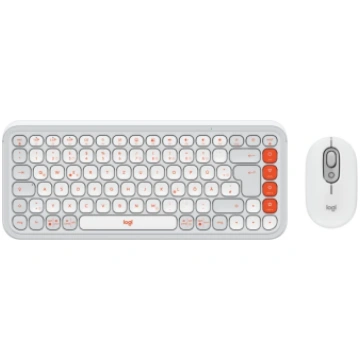 Klaviatūra + Pele Logitech POP ICON COMBO OFF Whit