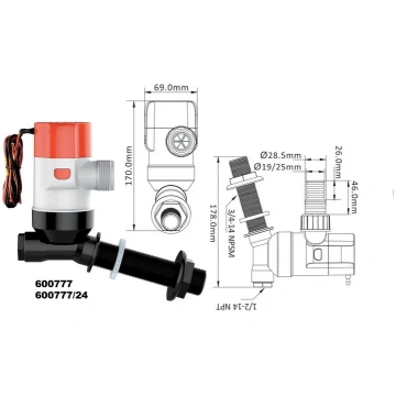SEAFLO Livewell 800GPH 50l/min sūknis 13E 12V 3.5A
