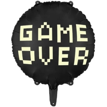 PartyDeco Balon foliowy Game over czarny 45cm 5996