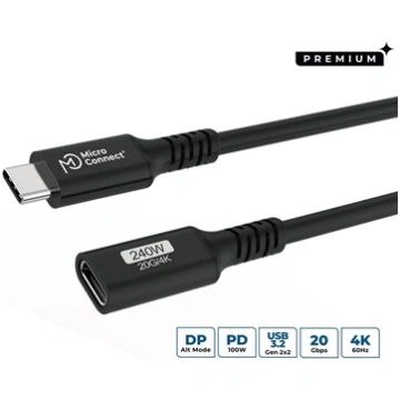 Kabel USB MicroConnect USB-C - USB-C 0.15 m Czarny