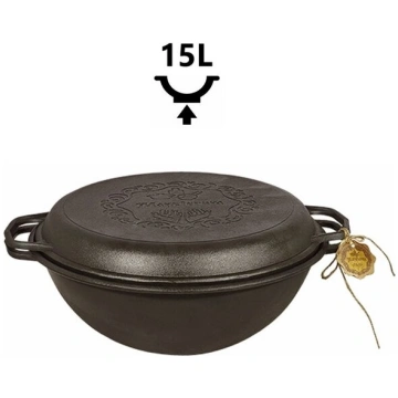 Čuguna katls ar vāku - panna, 15 l Maysternya