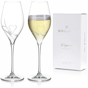 Romantiskas kaislības gulbja Prosecco glāzes - šam