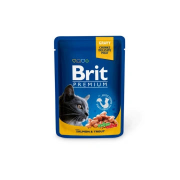 Brit Premium Salmon&Trout mitrā barība kaķiem, 100