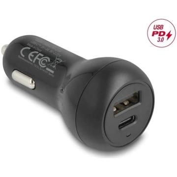 Delock Car charger USB Type-C™ PD 3.0 and USB Type