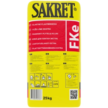 Flīžu līme SAKRET FKE elastīga pelēka 5kg 47510065