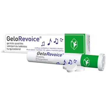 GELOREVOICE upeņu-mentola sūkājamās tabletes N20