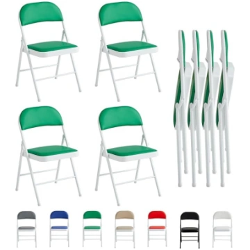 mcc direct Folding Chair, Faux Leather Folding Cha